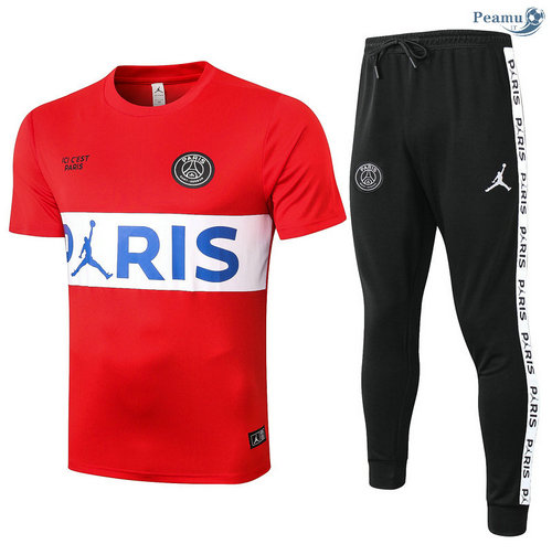Kit Camisola Entrainement Jordan PSG + Pantalon Vermelho/Branco 2020-2021