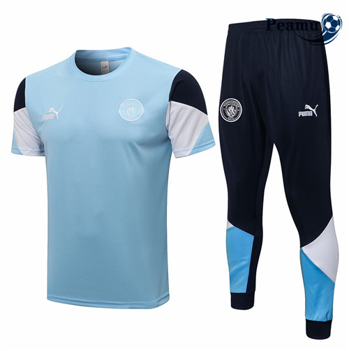Peamu - Kit Camisola Entrainement foot Manchester City + Pantalon Azul Clair 2021-2022