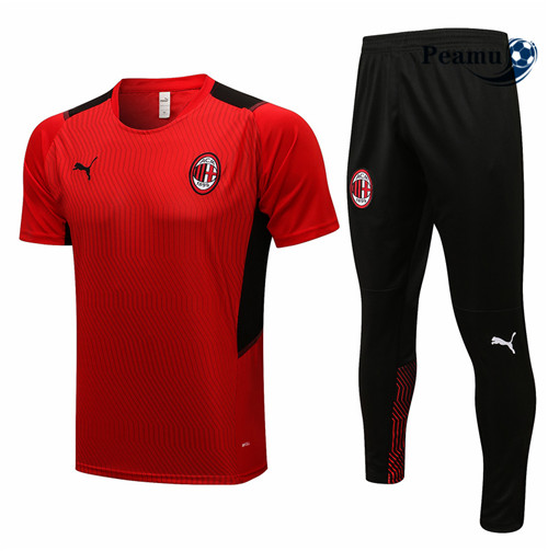 Kit Camisola Entrainement foot AC Milan + Pantalon Vermelho 2021-2022