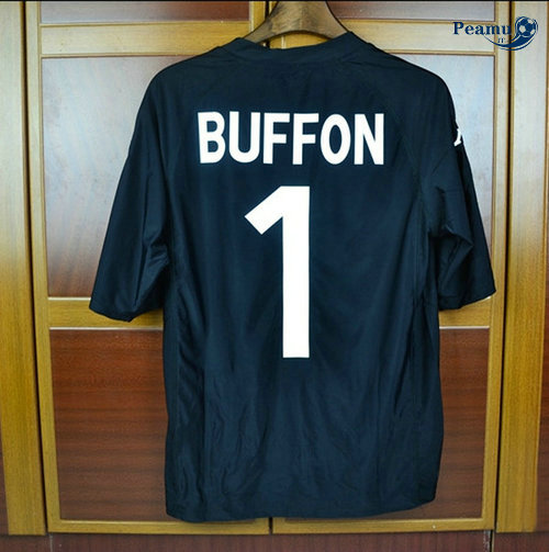 Classico Maglie Italia Portiere Preto (1 Buffon) Coppa Del Mondo 2002