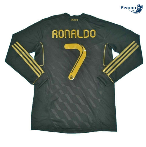 Classico Maglie Real Madrid Alternativa Equipamento Manche Longue Preto 7 Ronaldo 2011-12