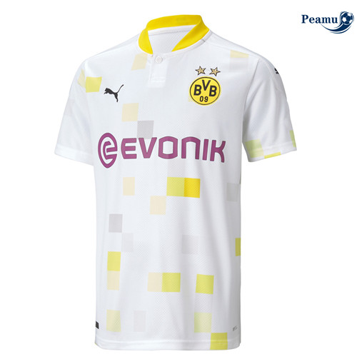 Camisola Futebol Borussia Dortmund Branco/Amarelo 2020-2021