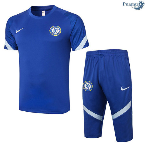 Kit Camisola Entrainement Chelsea + Pantalon 3/4 Azul 2020-2021