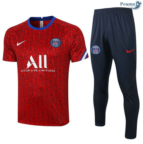 Kit Camisola Entrainement PSG + Pantalon Vermelho Paris 2020-2021