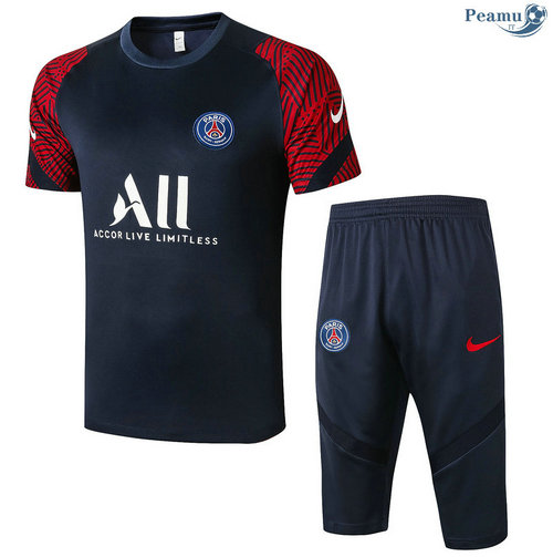 Kit Camisola Entrainement PSG + Pantalon 3/4 Azul Marinho/Vermelho 2020-2021