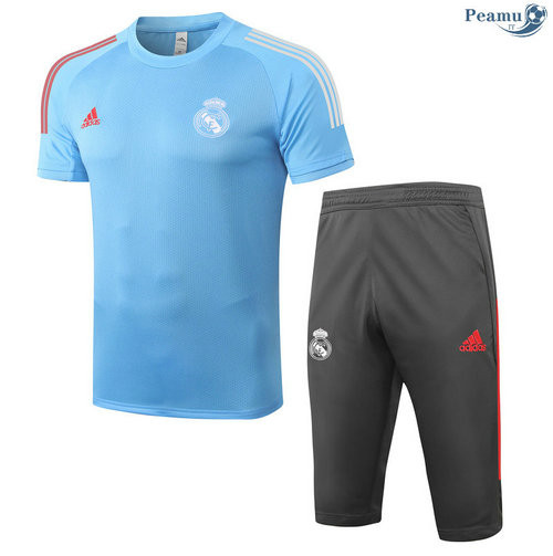 Kit Camisola Entrainement Real Madrid + Pantalon 3/4 Azul clair 2020-2021