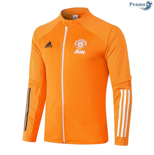 Jaqueta Futebol Manchester United Orange 2020-2021