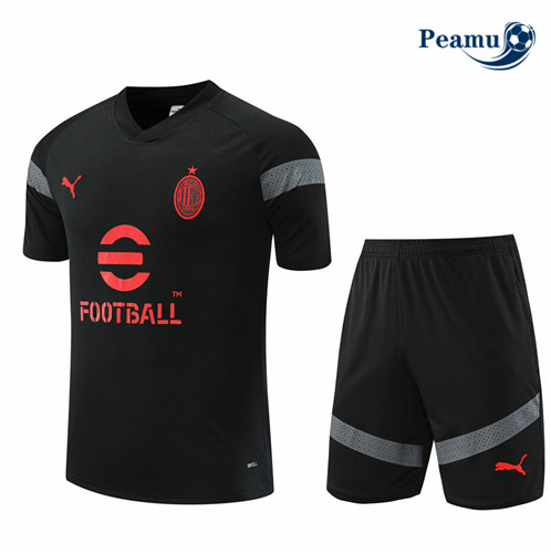 Comprar Camisola Kit Equipamento Training foot AC Milan + Pantalon Noir 2022-2023 online