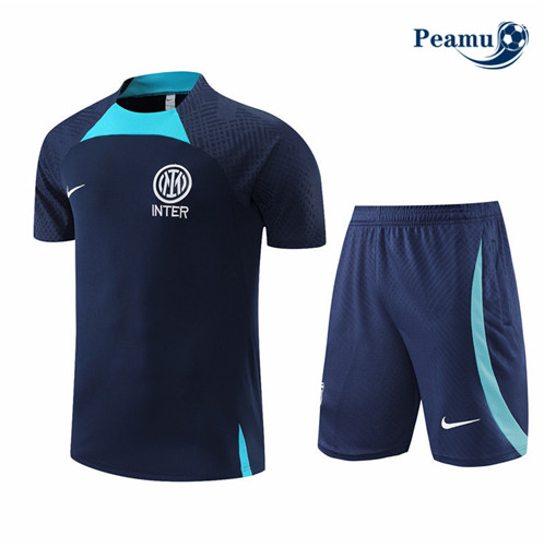 Comprar Camisola Kit Equipamento Training foot Inter Milan + Pantalon Azul 2022-2023 personalizadas