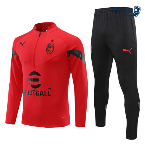 Novas Camisola Fato de Treino AC Milan Rouge 2022-2023 personalizadas