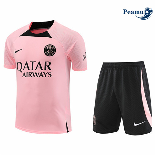 Peamu: Venda Camisola Kit Entrainement Futebol Paris PSG + Pantalon Rosa 2022-2023