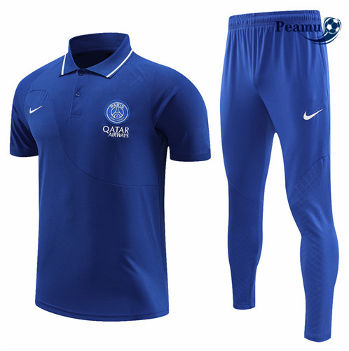 Peamu: Novo Camisola Kit Entrainement Futebol Paris PSG Polo + Pantalon Azul 2022-2023