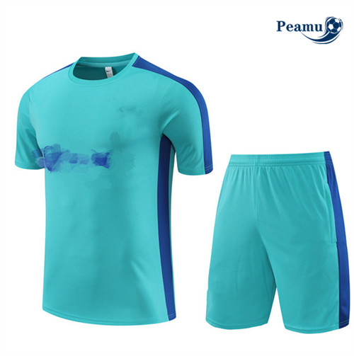 Procurar Camisola Kit Equipamento Training Barcelona Criancas + Shorts Azul 2023-2024