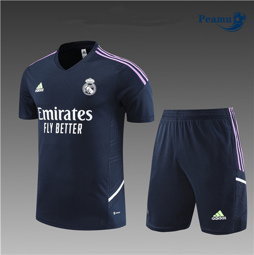 Novo Camisola Kit Equipamento Training Real Madrid Criancas + Shorts Azul 2023-2024