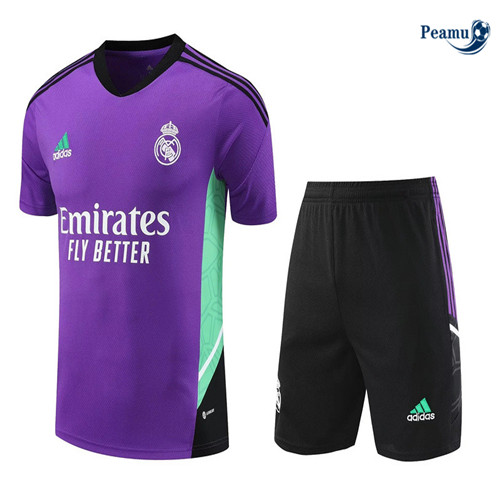 Projeto Camisola Kit Equipamento Training Real Madrid + Shorts Roxo 2023-2024