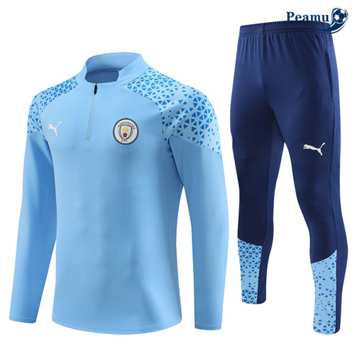 Novo Camisola Casaco Fato de Treino Manchester City Azul 2023-2024