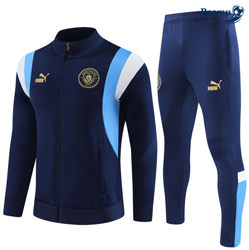 Projeto Camisola Casaco Fato de Treino Manchester City Azul marinho 2023-2024