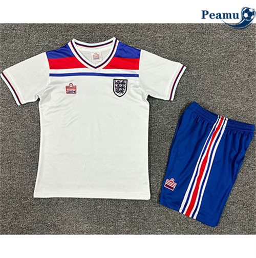 Camisola Futebol Retrô Inglaterra Crianças Principal Equipamento 1982