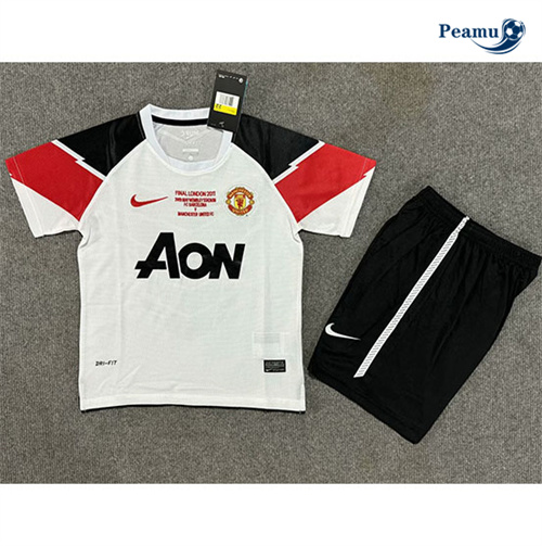 Camisola Futebol Retrô Manchester United Crianças Alternativa Equipamento 2011-12