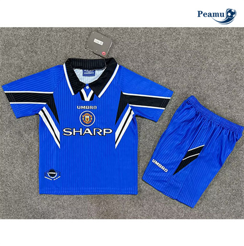 Camisola Futebol Retrô Manchester United Crianças Alternativa Equipamento 1996-98