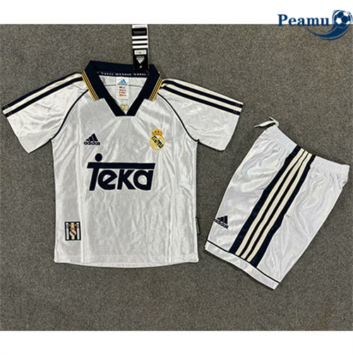 Camisola Futebol Retrô Real Madrid Crianças Principal Equipamento 1998-00