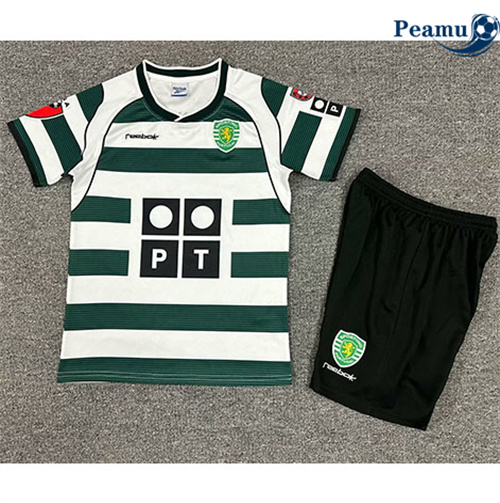 Camisola Futebol Retrô Sporting CP Crianças Principal Equipamento 2001-03