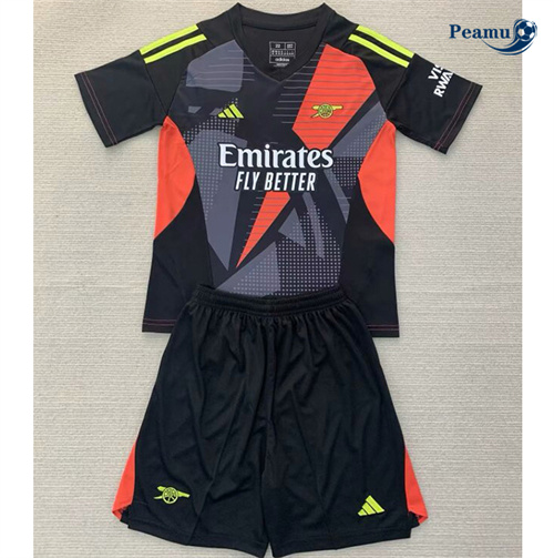 Camisola Futebol Arsenal Crianças Goleiro Equipamento Preto 2024-2025