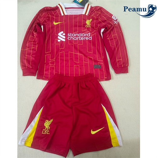 Camisola Futebol Liverpool Crianças Principal Equipamento Manga comprida 2024-2025