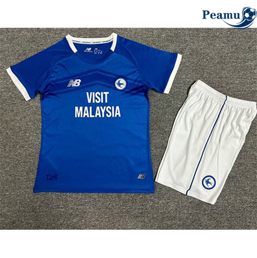 Camisola Futebol Cardiff City Crianças Principal Equipamento 2024-2025