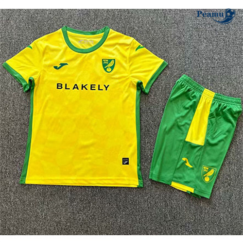 Camisola Futebol Norwich City Crianças Principal Equipamento 2024-2025