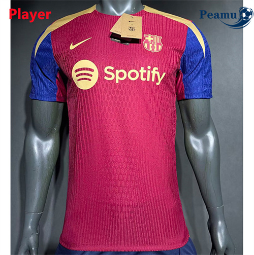 Camisola Futebol Barcelona Player Training Equipamento Vermelho 2024-2025