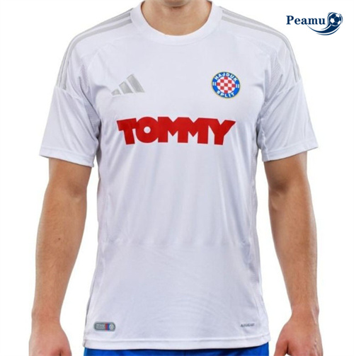 Camisola Futebol Hajduk Split Principal Equipamento Branco 2024-2025