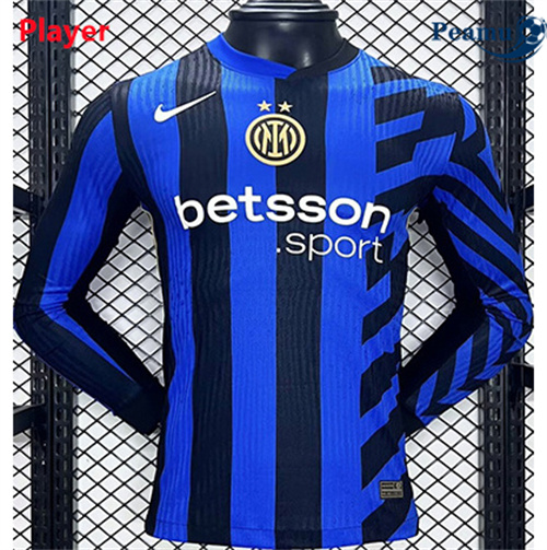 Camisola Futebol Inter Milan Player Principal Equipamento Manga comprida 2024-2025