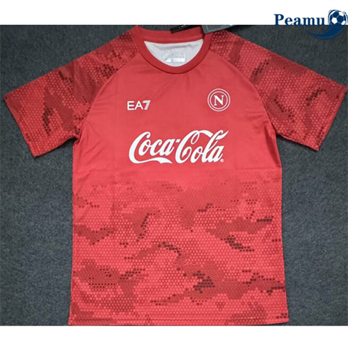 Camisola Futebol Naples Pre Match Training Equipamento Vermelho 2024-2025