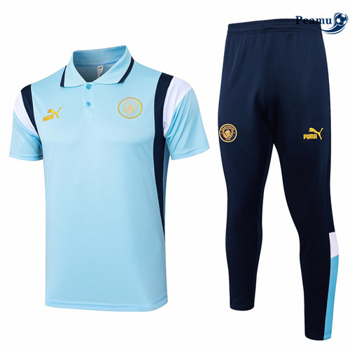 Comprar Camisola Kit Equipamento Training Manchester City polo + Pantalon azul claro 2024-2025
