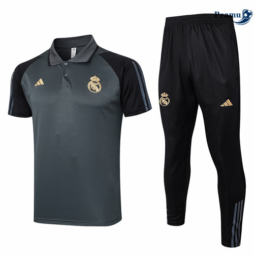 Loja Camisola Kit Equipamento Training Real Madrid polo + Pantalon gris 2024-2025