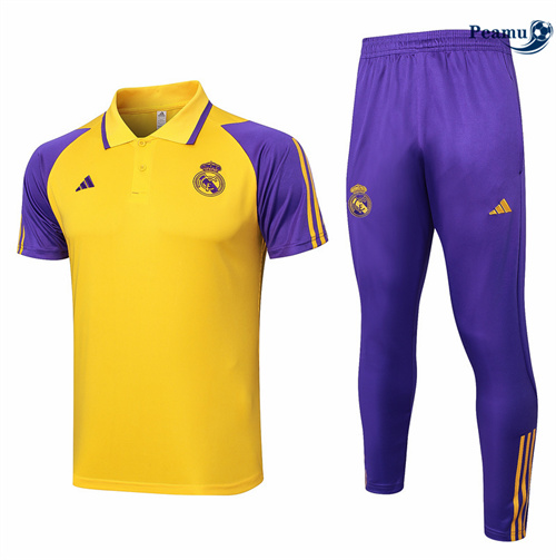 Oferta Camisola Kit Equipamento Training Real Madrid polo + Pantalon amarillo 2024-2025