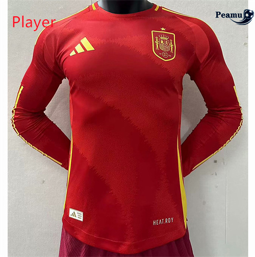 Novo Camisola Futebol España Player Version Principal Equipamento Manga Comprida 2024-2025