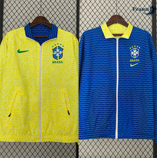 Novo Jaqueta Futebol Blusão reversível Brasil amarillo 2024-2025