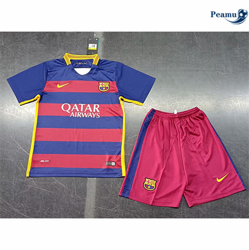 Loja Camisola Futebol Retrô Barcelona Crianças Principal Equipamento 2015-16