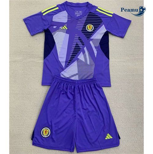 Camisola Futebol Escocia Crianças Equipamento Goleiro Roxo 2024-2025