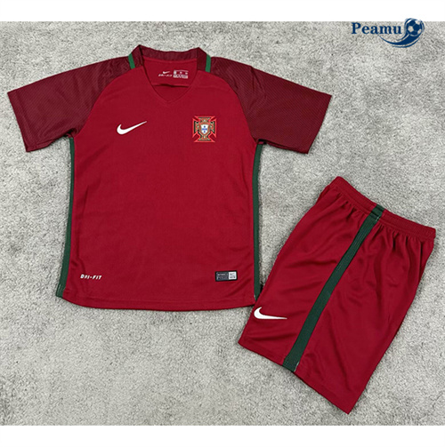 Camisola Futebol Retrô Portugal Crianças Principal Equipamento 2016-17