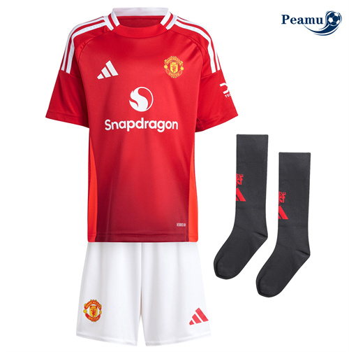 Camisola Futebol Manchester United Crianças Principal Equipamento 2024-2025