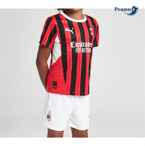 Camisola Futebol AC Milan Crianças Principal Equipamento 2024-2025