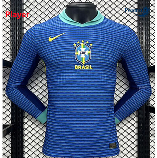 Camisola Futebol Brasil Player Segunda Equipamento Manga comprida 2024-2025