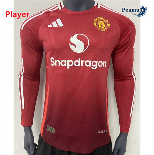 Camisola Futebol Manchester United Player Principal Equipamento Manga comprida 2024-2025