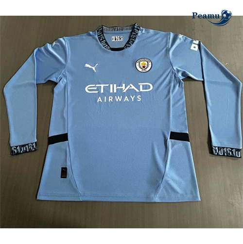 Camisola Futebol Manchester City Principal Equipamento Manga comprida 2024-2025