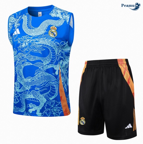 Criar Camisola Futebol Real Madrid Debardeur Training 2024-2025 Azul