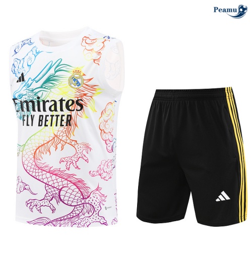 Novas Camisola Futebol Real Madrid Debardeur Training 2024-2025 Branco