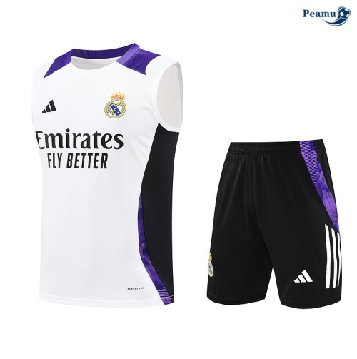 Novos Camisola Futebol Real Madrid Debardeur Training 2024-2025 Branco